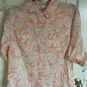 Hawaiian Style Button Down Top